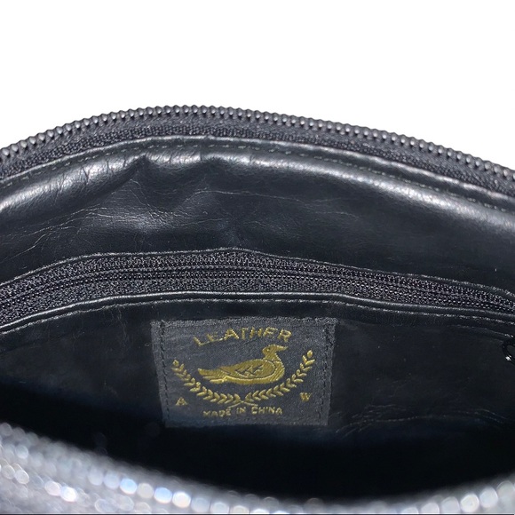 🆕 Vintage Black Leather Alligator Look Fashion Shoulder Bag Crossbody Purse - Picture 5 of 9